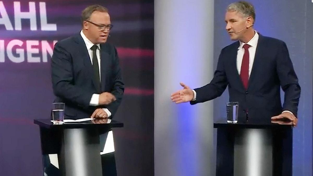 "Sie sind `ne lahme Ente" - Thüringen-TV-Duell eskaliert sofort