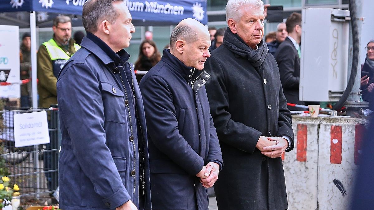 Scholz besucht Anschlagsort in München